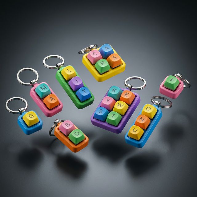 KADA custom button keychains in various colors